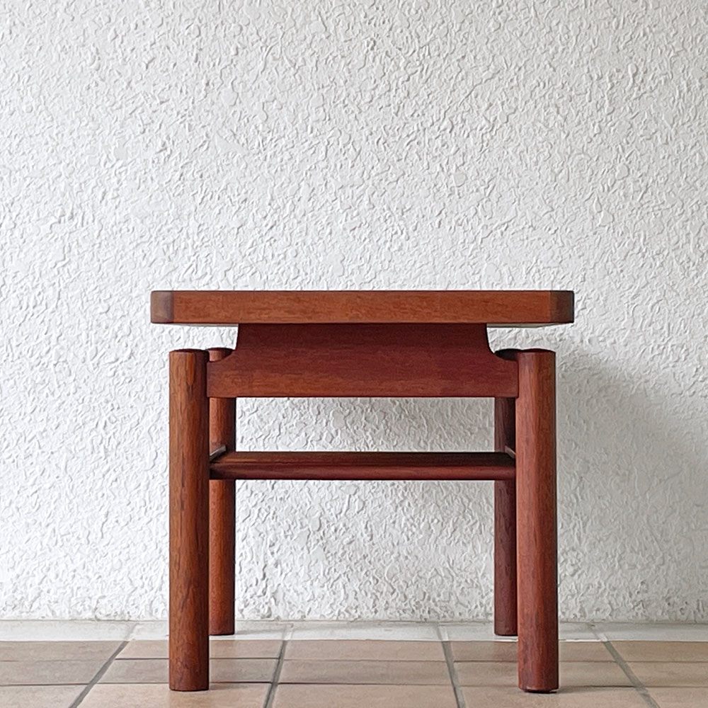 竹中家具 takenaka FURNITURE チーク材 サイドテーブル マガジンラック付 ジャパニーズモダン ミッドセンチュリー 横浜元町 ◇