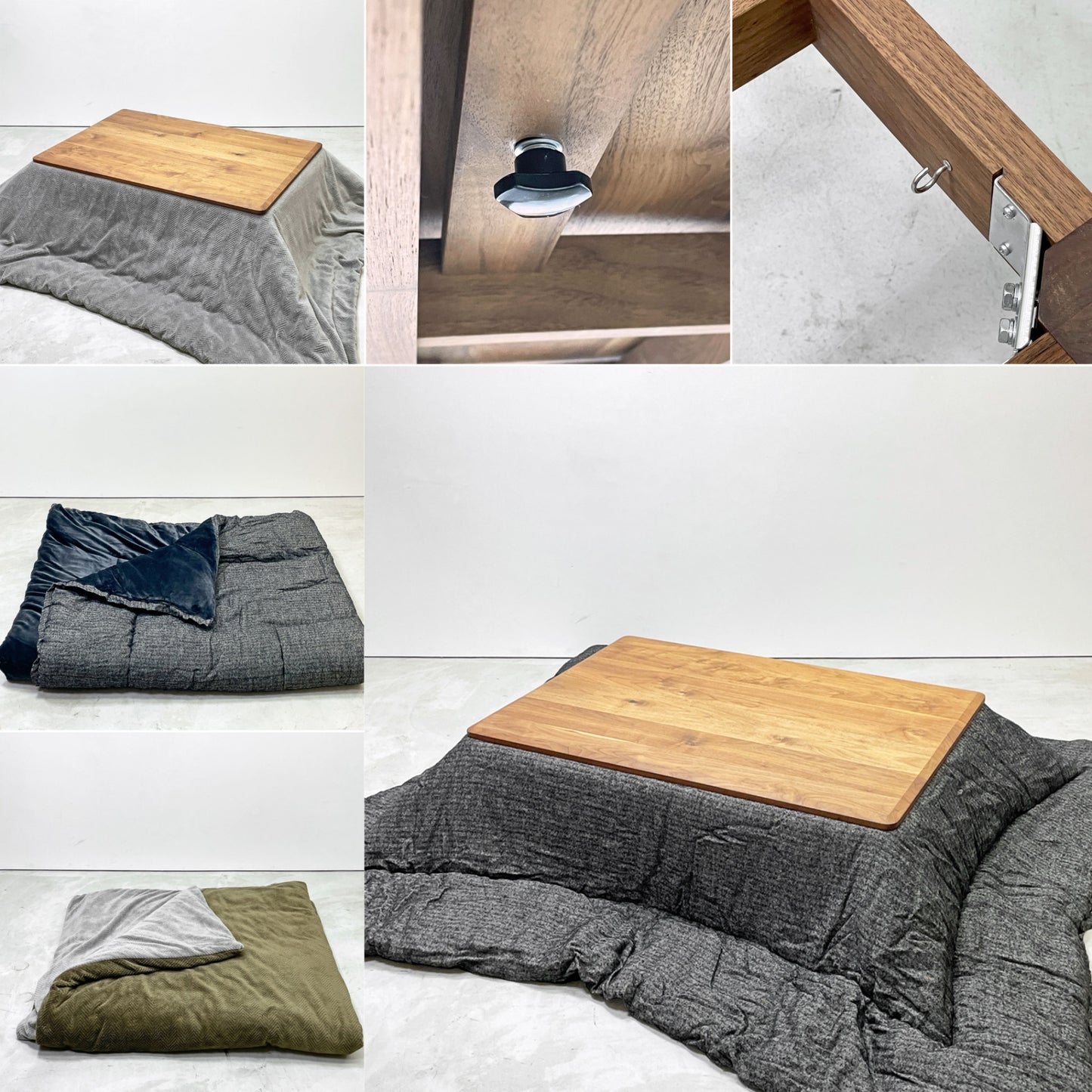 マスターウォール MASTERWAL オレンジ コタツ テーブル ORENGE KOTATSU TABLE ローテーブル リビングテーブル ウォールナット無垢材  布団2枚付属 アカセ木工 展示品 ●