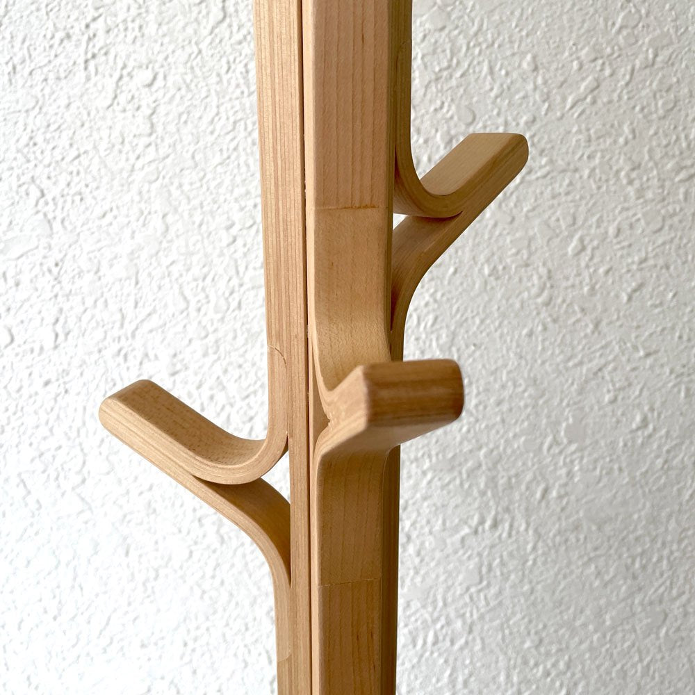 北欧スタイル ビーチ材 ハンガーラック コートハンガー プライウッド 高さ150cm ナチュラルモダン ◇