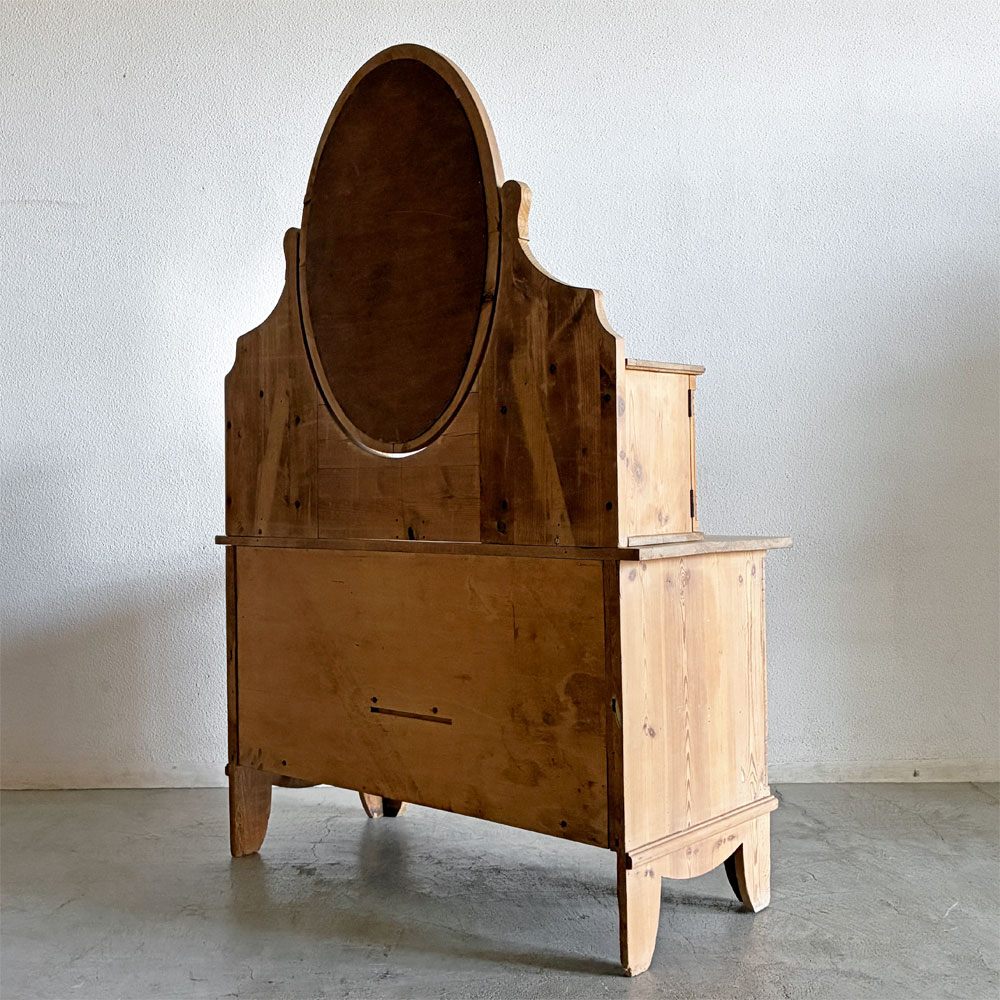 デンマークビンテージ Danish Vintage ドレッシングチェスト ドレッサー 鏡台 パイン材 扉収納 2ドロワー W119cm カントリースタイル 北欧家具 鍵欠品 〓