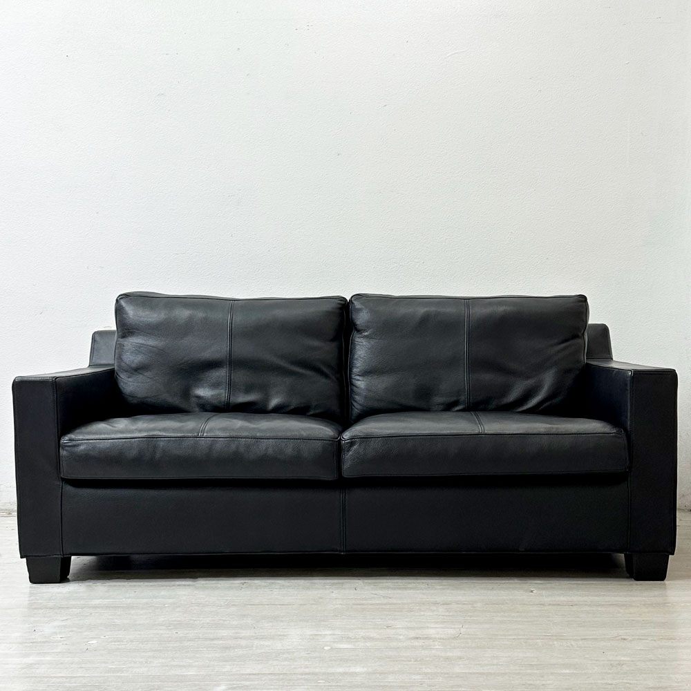 アイラーセン eilersen ヴィテッセ 2p ソファ VITESSE SOFA 本革 ブラック 2シーター モダンデザイン デンマーク 美品 ●