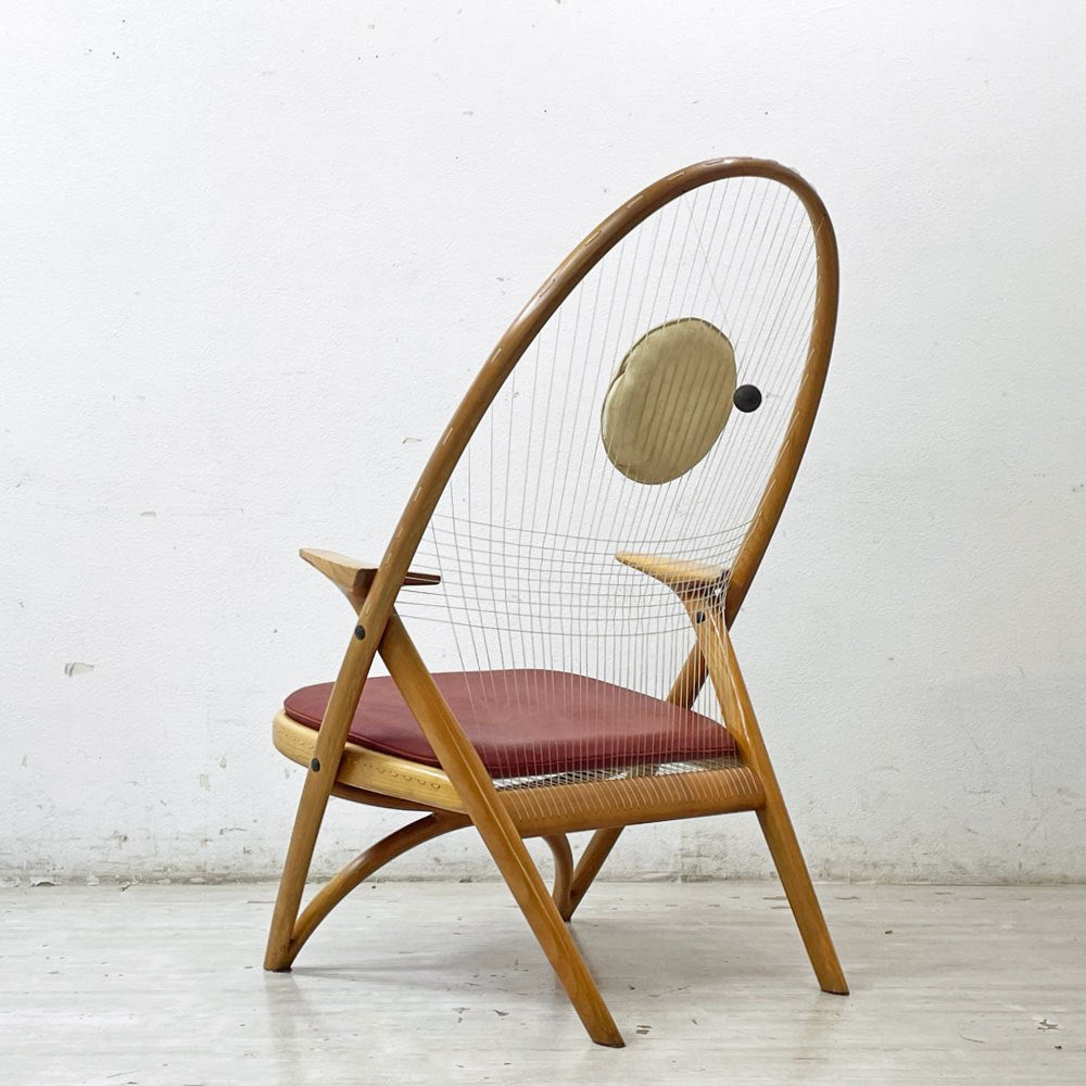 Sørn Horn + Niels Roth Andersen ラケットチェア Racquet Chair チェリー材 Helge Vestergaard Jensen デンマーク 北欧ビンテージ家具 ●