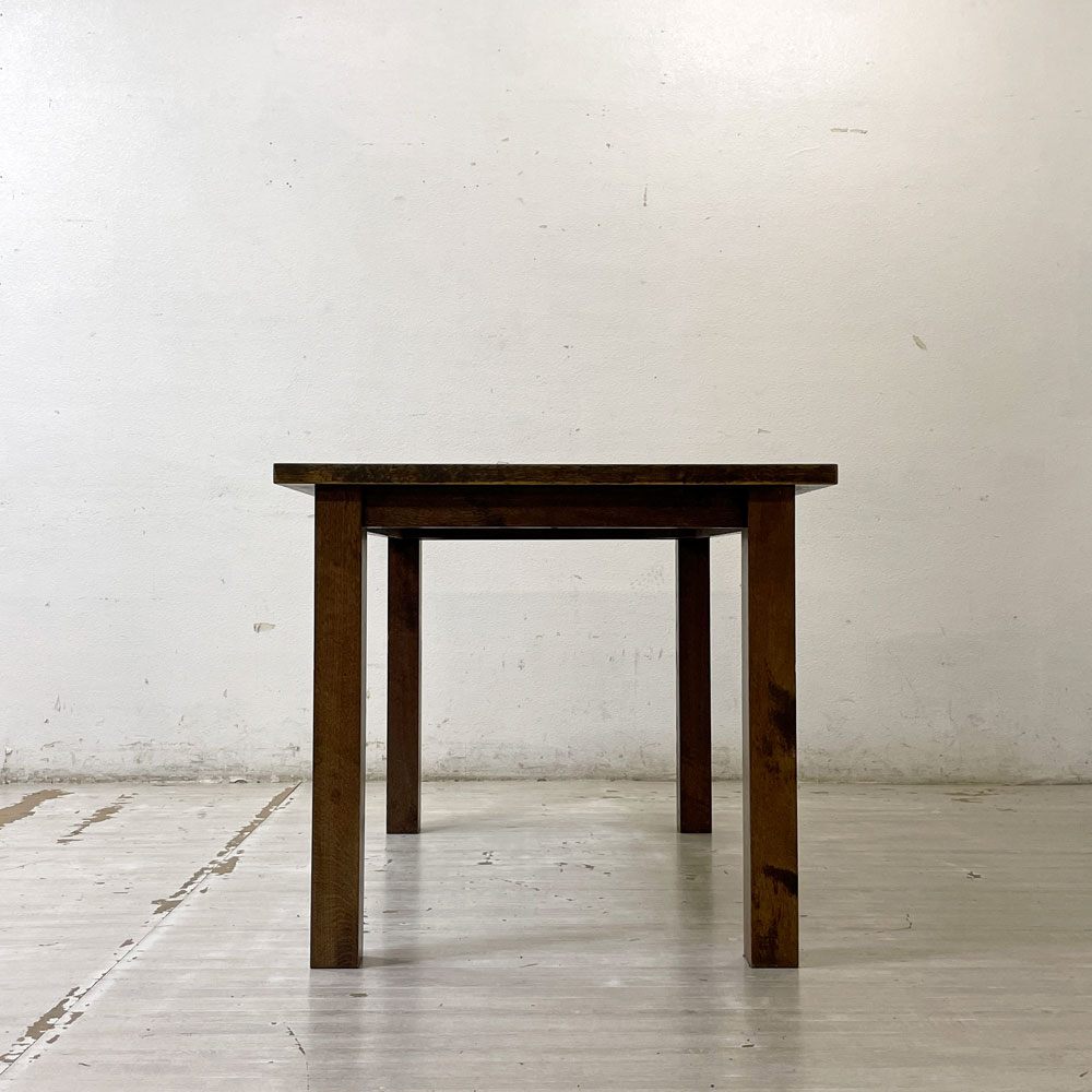 ジャパンビンテージ Japan Vintage オーク材 ダイニングテーブル W120cm 国産家具 古家具 ●