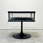 リメイク家具 ガラス ディスプレイケース 台形台座 ラッパ脚 73×73cm 店舗什器 インダストリアルデザイン 一点物 ビンテージ ●