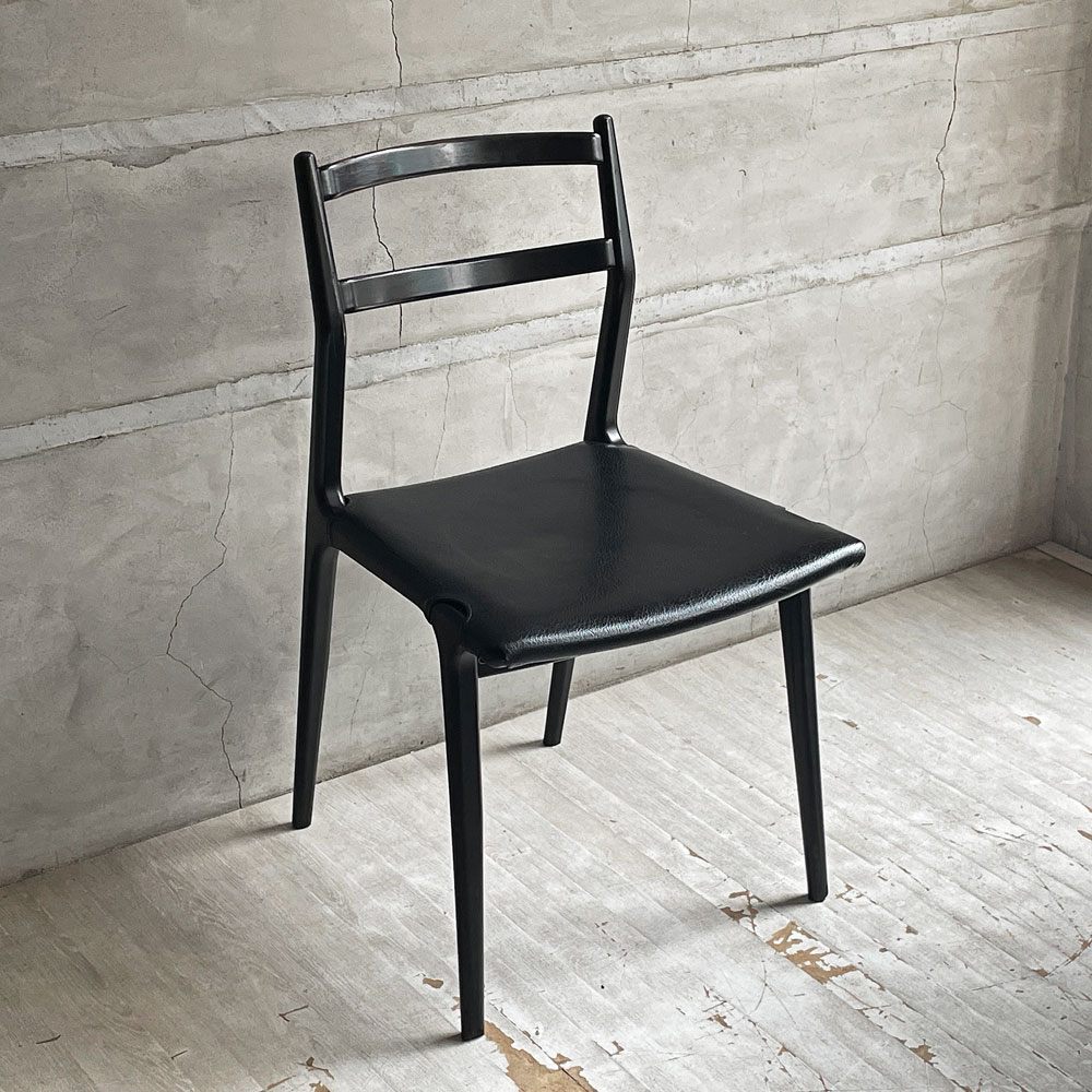 天童木工 TENDO インパラチェア Impala Chair ダイニングチェア ブラック 本革 ホワイトビーチ材 佐々木敏光 ジャパニーズミッドセンチュリーモダン B ♪