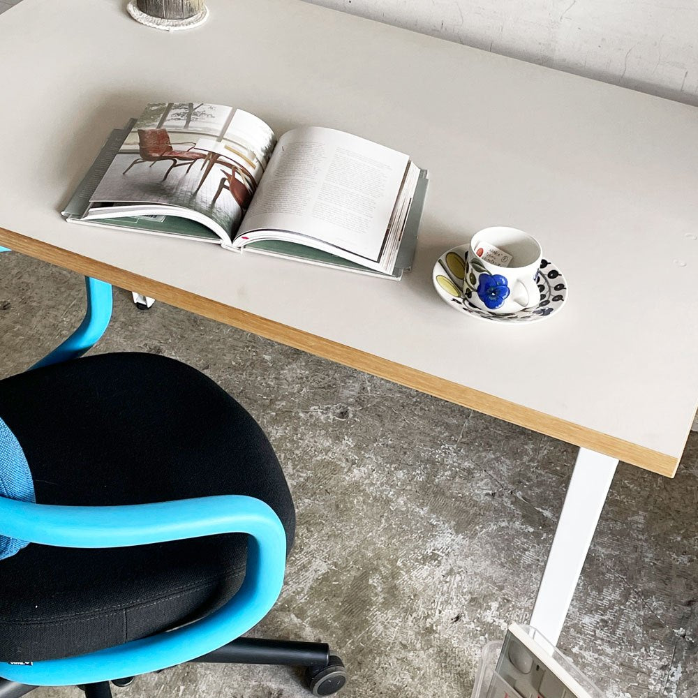 かなでもの KANADEMONO ザ・テーブル THE TABLE リノリウム天板 デスク ダイニングテーブル W120cm × Slimline脚 ホワイト ■