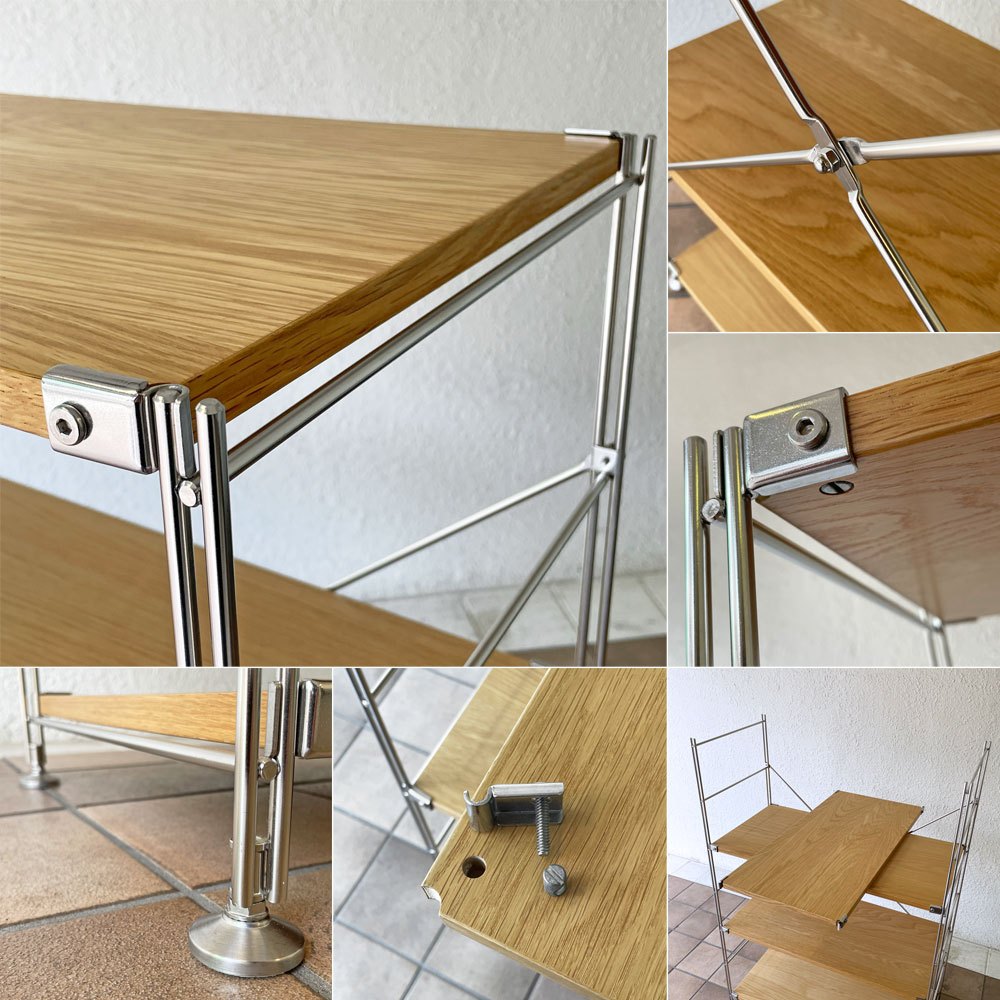 無印良品 MUJI ステンレスユニットシェルフ オーク材 4段 W86xH120cm ナチュラル シンプルデザイン 定価\27,900- ◇