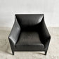 タイム＆スタイル TIME & STYLE エドワード Edward seamless sofa シームレスソファ 1人掛け ラウンジチェア 本革 ブラックレザー タモ材 廃番 A 〓