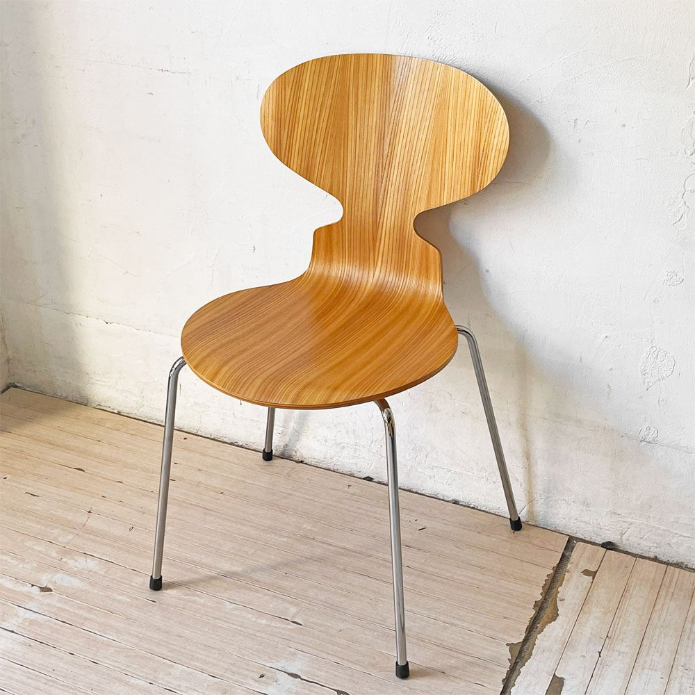 フリッツハンセン Fritz Hansen アントチェア ANT CHAIR アリンコチェア エルム材 4本脚 アルネ・ヤコブセン デンマーク 北欧家具 2013年製 ★