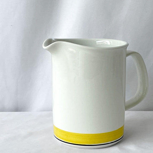 アラビア ARABIA ファエンツァ Faenza イエローライン ピッチャー ｈ16cm 北欧食器 ◇