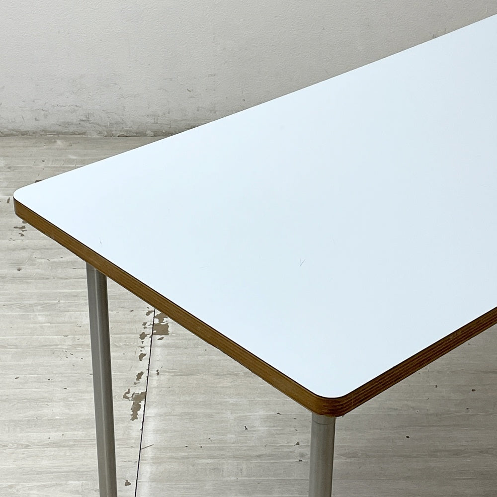 イデー IDEE バリエーションテーブル VARIATION TABLE ダイニングテーブル ワークテーブル ラミネート天板 ライトブルー スチール 希少 廃番 B ●