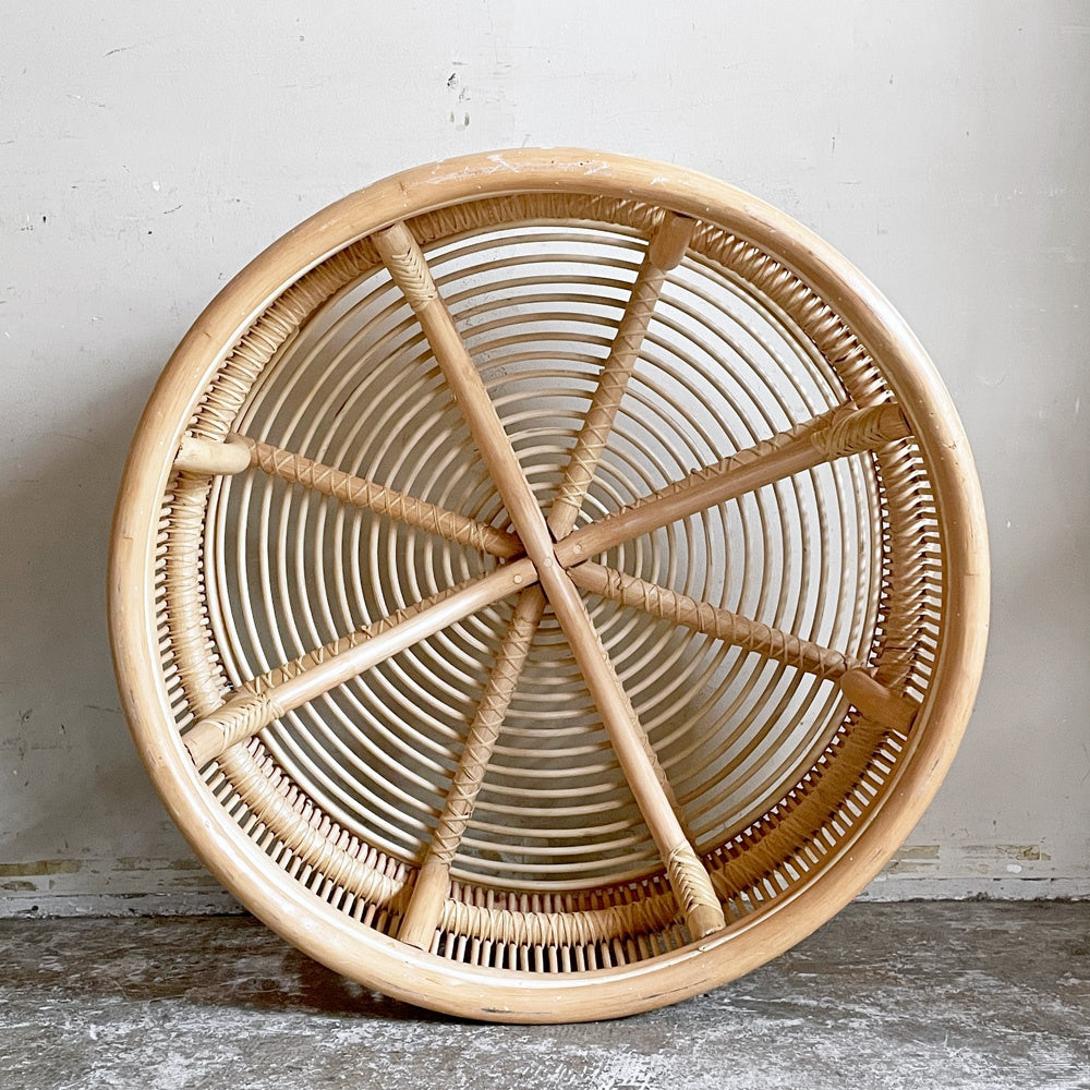 サンフラワーラタン Sunflower Rattan ブリーズ BREEZE ラタン ローテーブル T280ND ガラス天板 Φ71cm ナチュラル アジアンテイスト 籐家具 ■