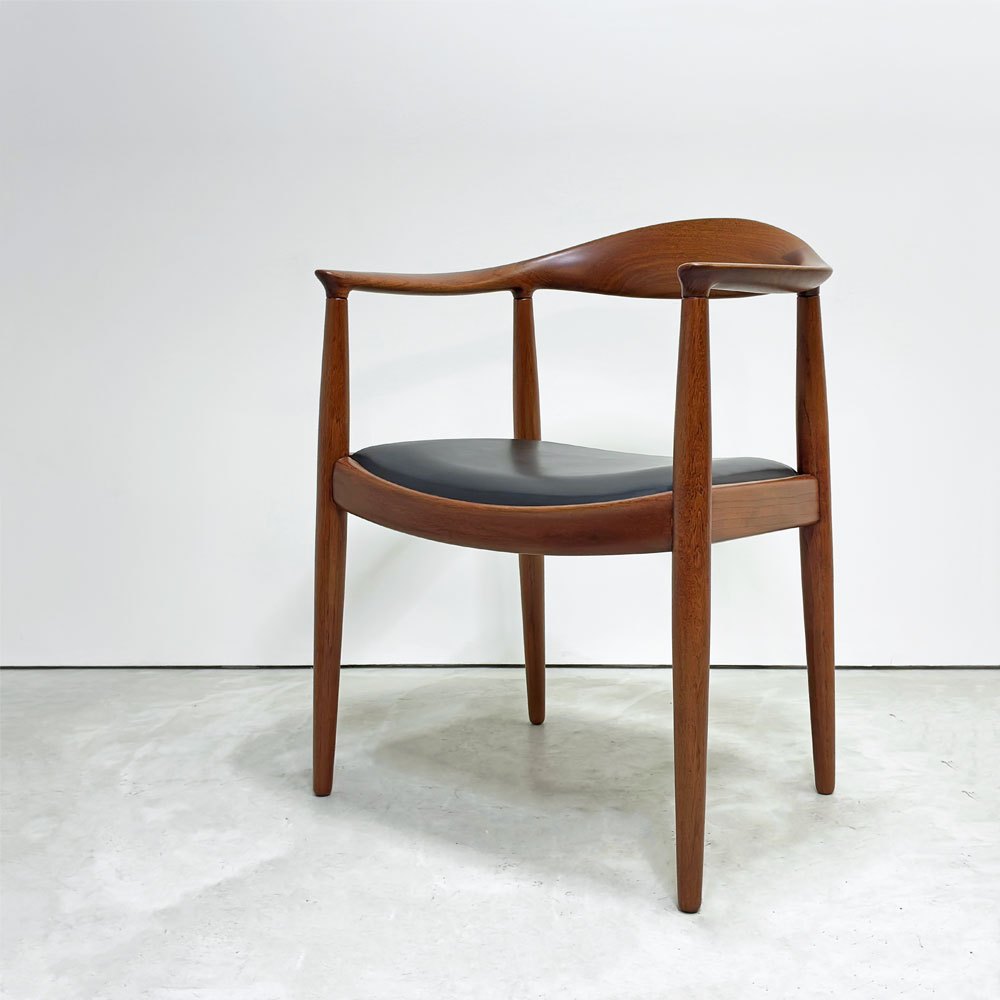 ヨハネスハンセン JOHANNES HANSEN ザ・チェア The Chair JH503 チーク材 本革 ハンス・J・ウェグナー 刻印有 ビンテージ 北欧家具 希少 ラッカー再塗装品 ●
