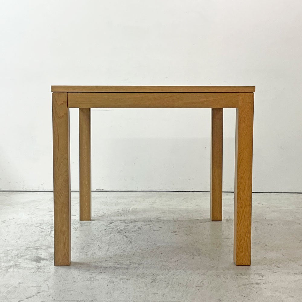無印良品 MUJI ダイニングテーブル 無垢集成材 オーク材 引出付 W80cm スクエア ナチュラルスタイル 参考価格￥59,900- ●