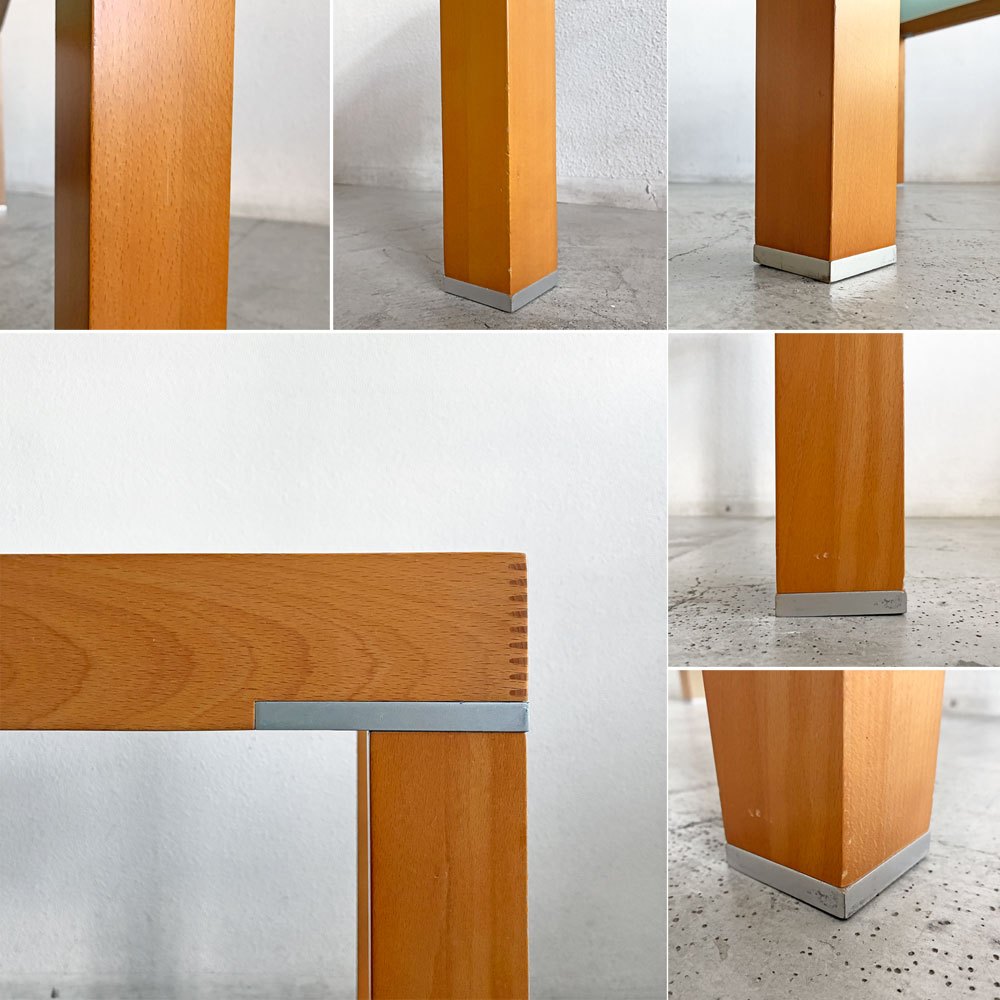 カリガリス Calligaris ダイニングテーブル フロストガラス × ビーチ材 W135cm イタリアンモダン 〓