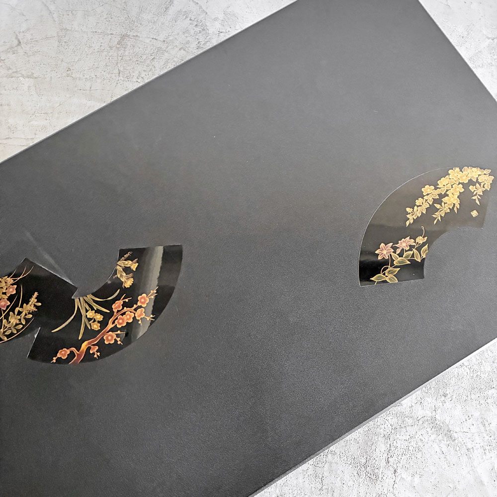 輪島塗 座卓 扇面蒔絵 乾漆 ローテーブル センターテーブル W152cm 寿峯作 相上俊郎 漆塗り 工芸 〓