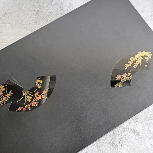 輪島塗 座卓 扇面蒔絵 乾漆 ローテーブル センターテーブル W152cm 寿峯作 相上俊郎 漆塗り 工芸 〓