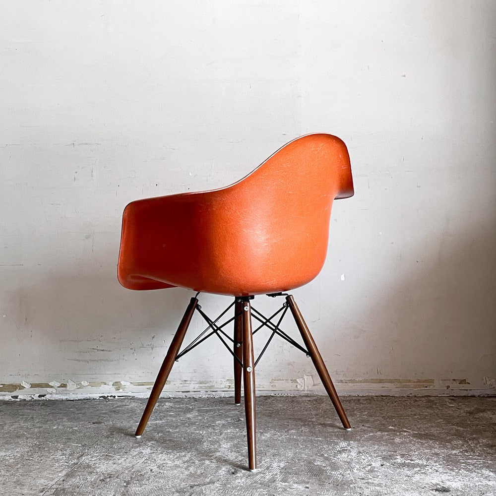 ハーマンミラー Herman Miller アームシェルチェア セカンド 2nd FRP レッドオレンジ ドゥエルレッグ  C&Rイームズ ミッドセンチュリー ■