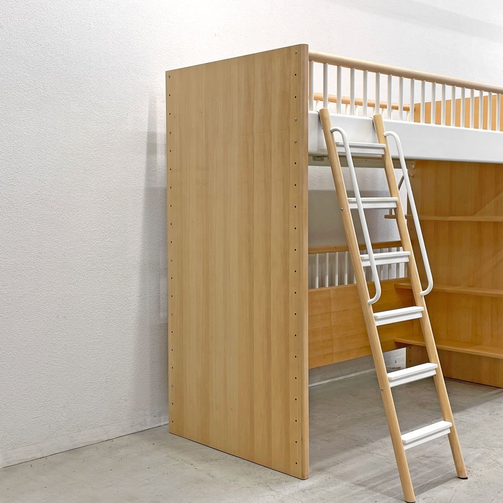 アクタス ACTUS テンポ ロフトベッド Tempo loft bed キッズベッド メイプル材 3段シェルフ付き 定価￥289,300- 〓