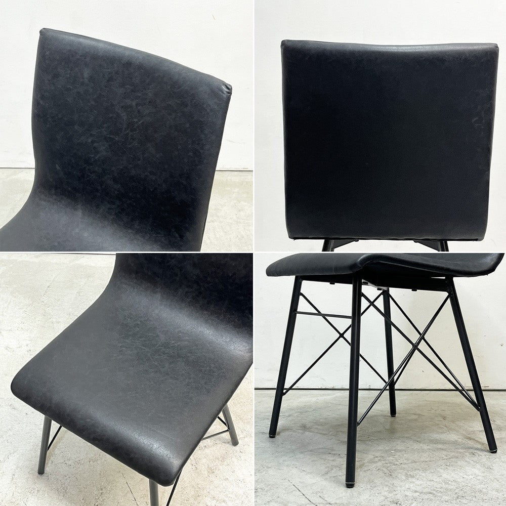 クラッシュゲート CRASH GATE ノットアンティークス Knot antiques CROSSⅢ CHAIR クロスⅢチェア ダイニングチェア RL-27 PVCレザー ブラック 展示品 ●