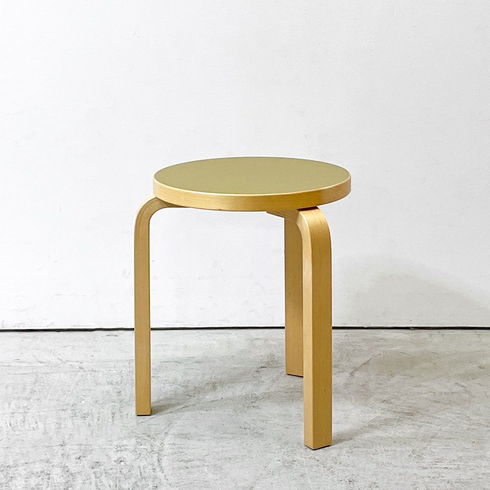 アルテック artek スツール60 オリーブ リノリウム 3本脚 アルヴァ・アアルト 80th記念モデル スコープ別注 ●