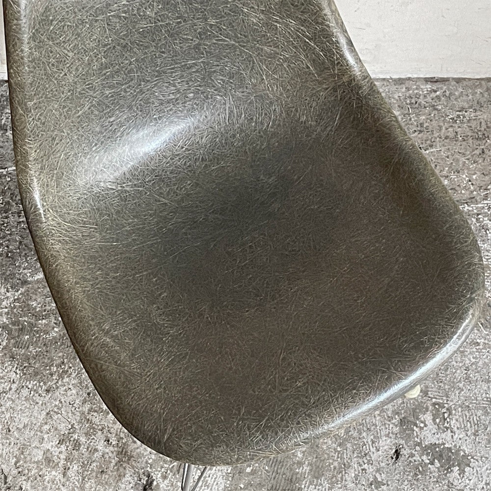 ハーマンミラー Herman Miller サイドシェルチェア 2nd ビンテージ エンボスレス すっぴんモデル FRP シーフォームグリーン ロータイプ エッフェルベース イームズ ■