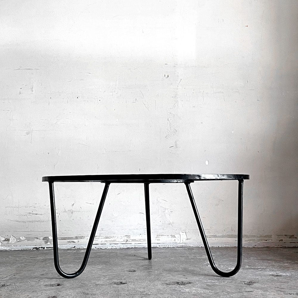 アトリエマテゴ Atelier Mategot ベルビュー コーヒーテーブル Bellevue coffee table ローテーブル ガラス天板 Φ70.5cm マシュー・マテゴ フランスビンテージ ミッドセンチュリー ■