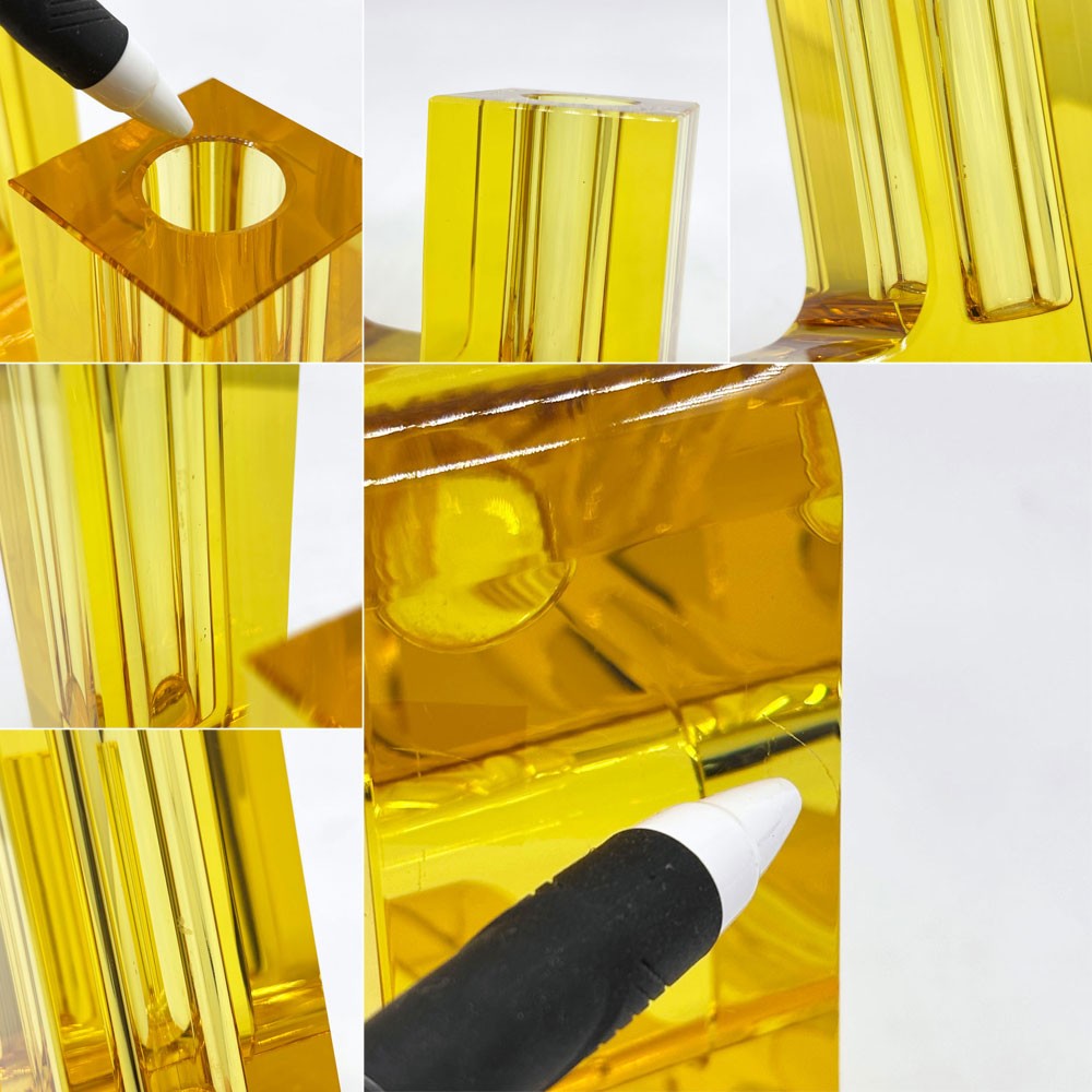 ヒュプシュ Hübsch デュオベース Duo Vase ガラスベース フラワーベース クリスタルガラス デンマーク 北欧 イエロー モダンデザイン ●