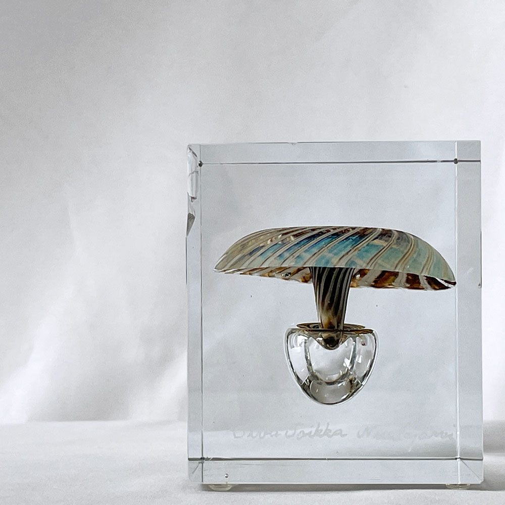 イッタラ iittala キューブ Cube LIGHT BLUE MUSHROOM オイバ・トイッカ ビンテージ 希少 ◇