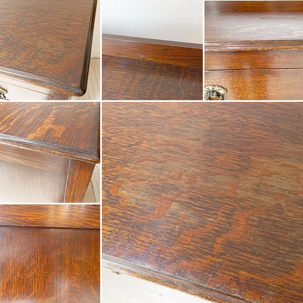 UKビンテージ UK Vintage オーク材 チェスト 衣装ケース 5段 真鍮把手 W106.5cm 収納家具 英国家具 ★