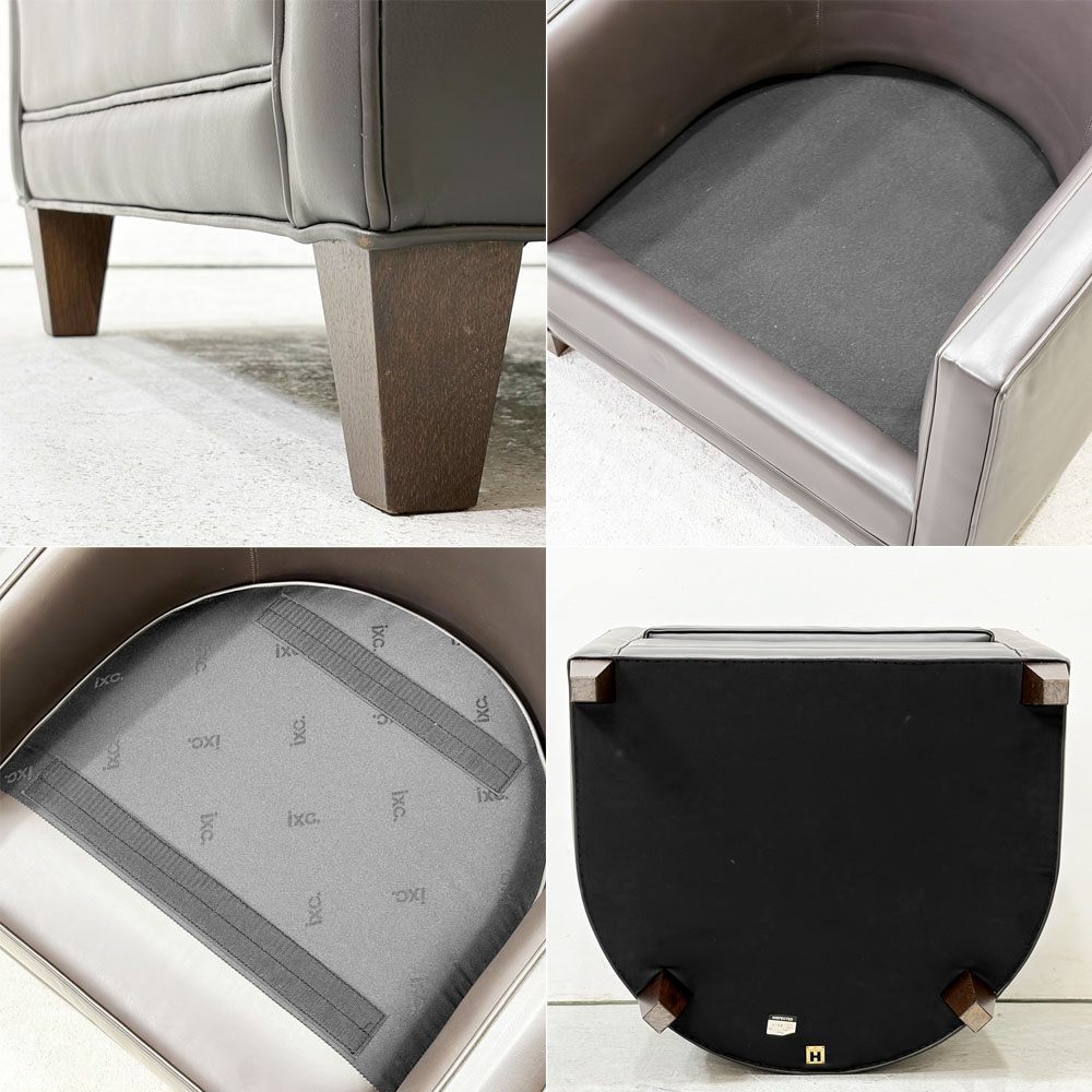 カッシーナイクスシー Cassina ixc. ノルマンディドゥー NORMANDIE II ラウンジチェア 1Pソファ 本革 ダークブラウン フィリップユーレル  ●