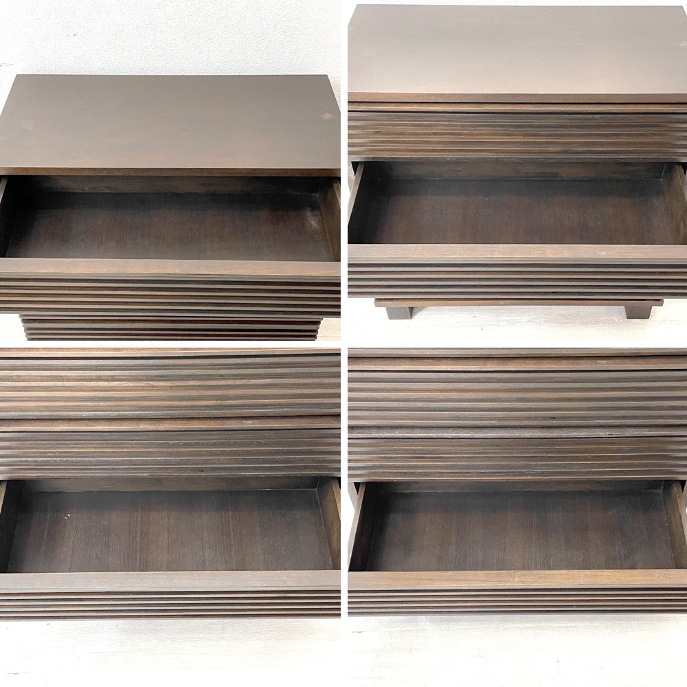 エーフラット a.flat ルーバー キャビネット v02 Louver cabinet 引出タイプ D2 4段チェスト Chest アジアンモダン オプション角脚付 ●