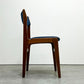 アンダーストルップ Anderstrup Mobelfabrik ダイニングチェア チーク材 ファブリックシート ネイビー系 エリック・バック Erik Buch デンマーク ビンテージ 北欧家具 B ●