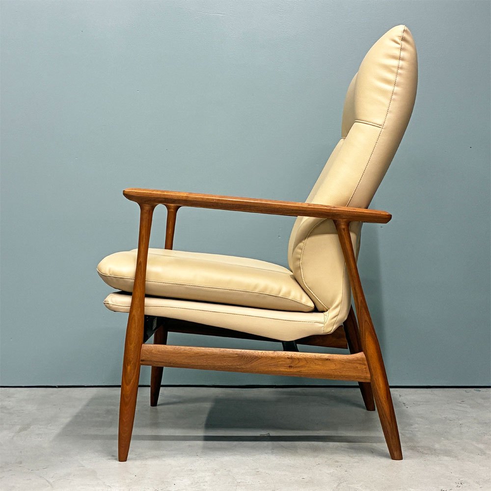 冨士ファニチア FUJI FURNITURE ミーサ Mysa リクライニングチェア ラウンジチェア ウォールナット無垢材 北欧デザイン ◎