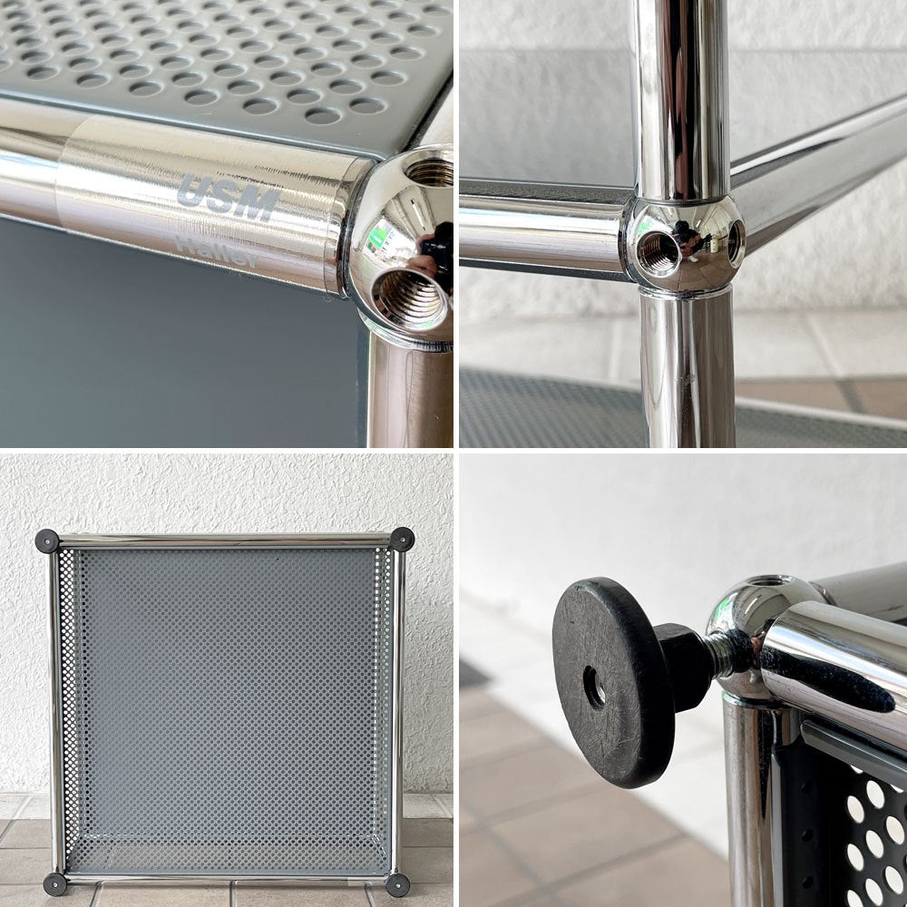 ユーエスエムハラー USM Haller モジュラーファニチャー Modular Furniture 1列3段 オープンシェルフ ディスプレイラック w52.5×D52.5×44.5cm グレー モダンデザイン スイス 参考価格83,056円 ◇
