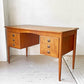 デンマークビンテージ Danish Vintage チーク材 6ドロワー 両袖デスク 6dr Teak Double sleeve desk 背面収納 北欧家具 ★