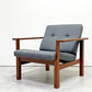 フランス＆サン France & Søn モジュラインソファ Moduline Sofa ラウンジチェア 1Pソファ チーク材 グレーファブリック デンマークビンテージ ●