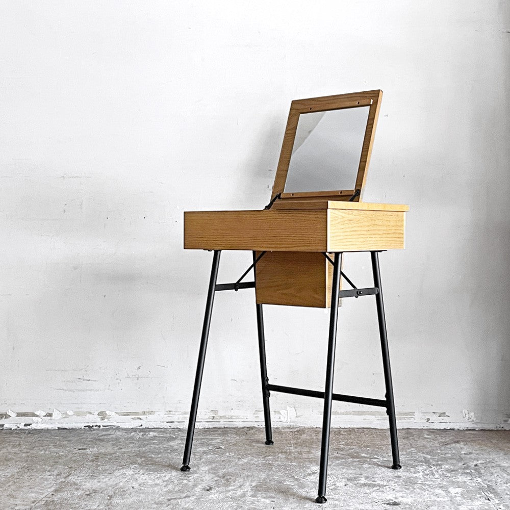 ジャーナルスタンダードファニチャー journal standard Furniture j.s.F リル バニティ デスク LILLE VANITY DESK ドレッサー オーク材 アイアン ボックス付  内蓋 S字フック 欠品 インダストリアル ■