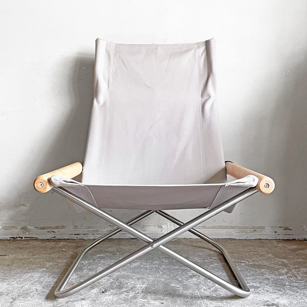 ニーチェア エックス NY chair X フォールディングチェア＋オットマン オイルフィニッシュ ぺブルグレー 折り畳み MoMA 新居猛 ■