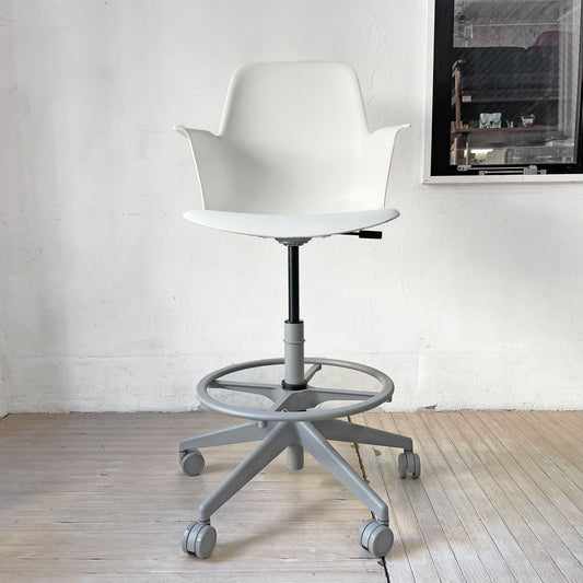 スチールケース Steelcase ノード ファイブスター スツール Node FIVE-STAR STOOL ハイチェア 製図チェア キャスター ホワイト ★