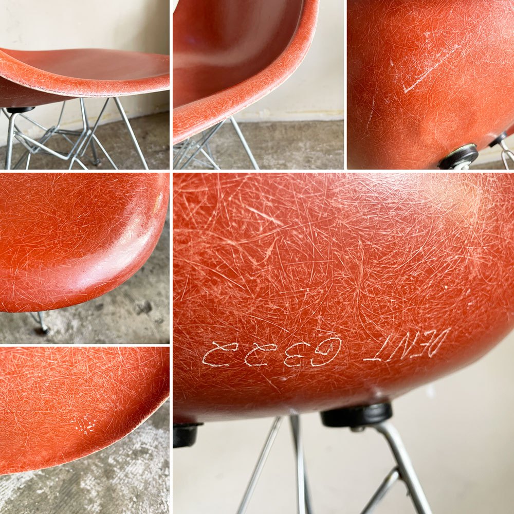 ハーマンミラー Herman Miller サイドシェルチェア セカンド 2nd FRP エッフェルベース ジンク テラコッタ ビンテージ イームズ ミッドセンチュリー ■