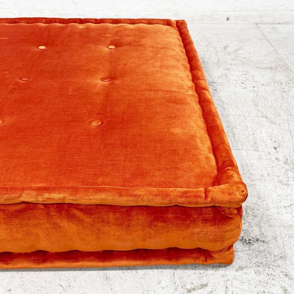 ロッシュ ボボア ROCHE BOBOIS マ ジョン Mah Jong ソファ ローソファ シートクッション オレンジ フランス 〓