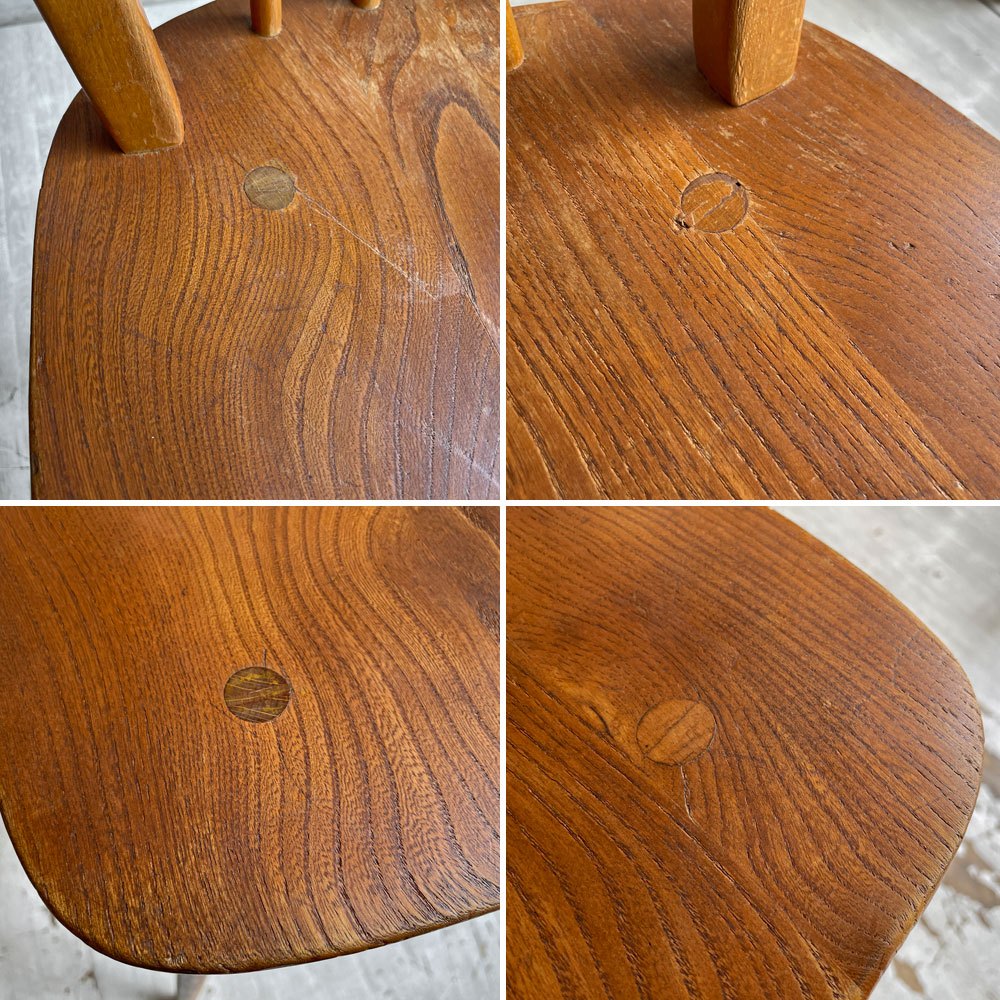 アーコール Ercol フープバックチェア ダイニングチェア スポークバック エルム材×ビーチ材 UKビンテージ 英国家具 ♪