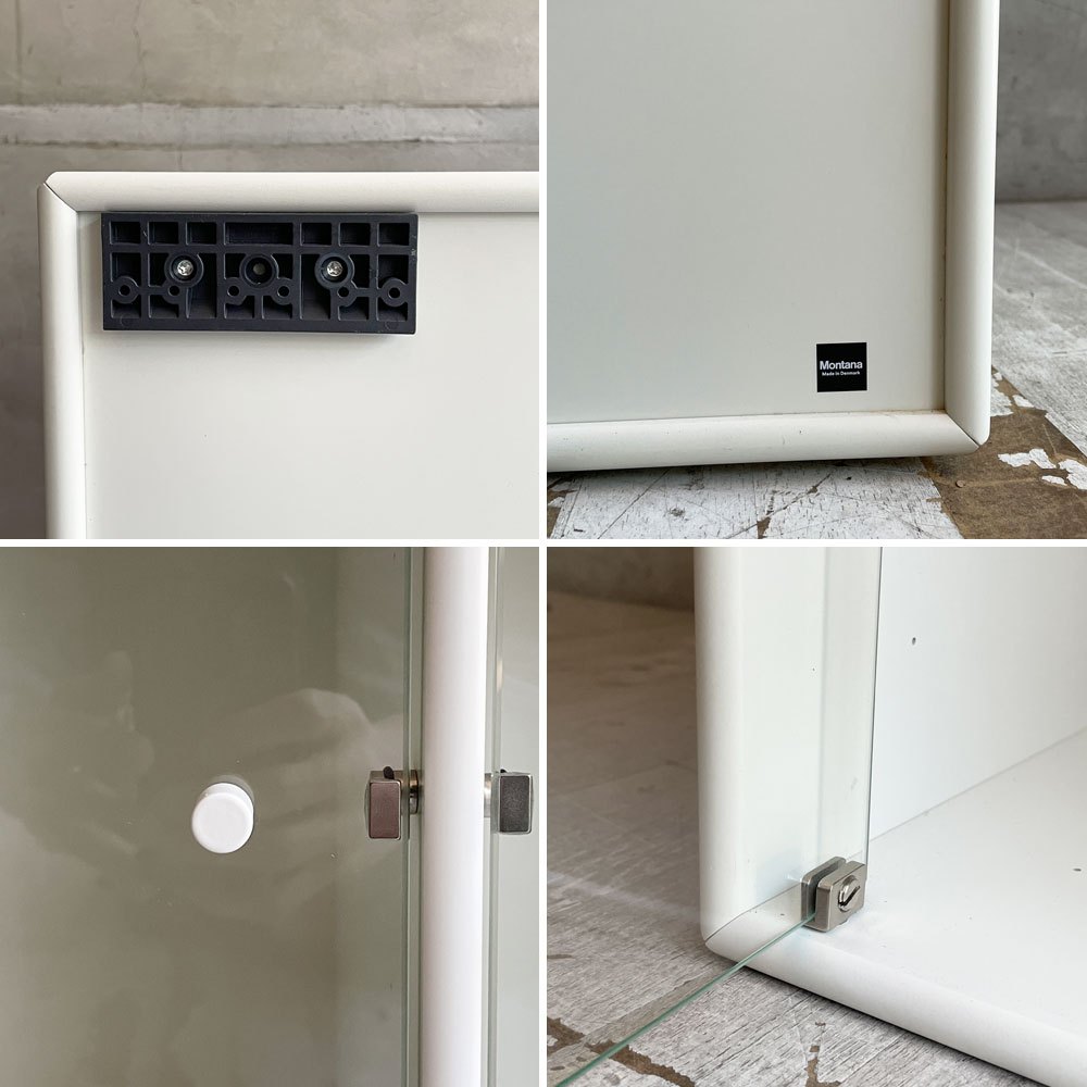 モンタナ MONTANA システムシェルフユニット SYSTEM SHELF UNIT キャビネット ガラス扉 ホワイト デンマーク ♪