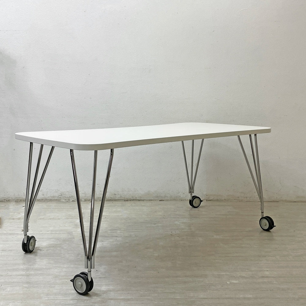 カルテル Kartell マックステーブル MAX TABLE ホワイト ミーティングテーブル キャスター付 フェルーチョ・ラヴィアーニ Ferruccio Laviani イタリア 定価￥224,400- ●