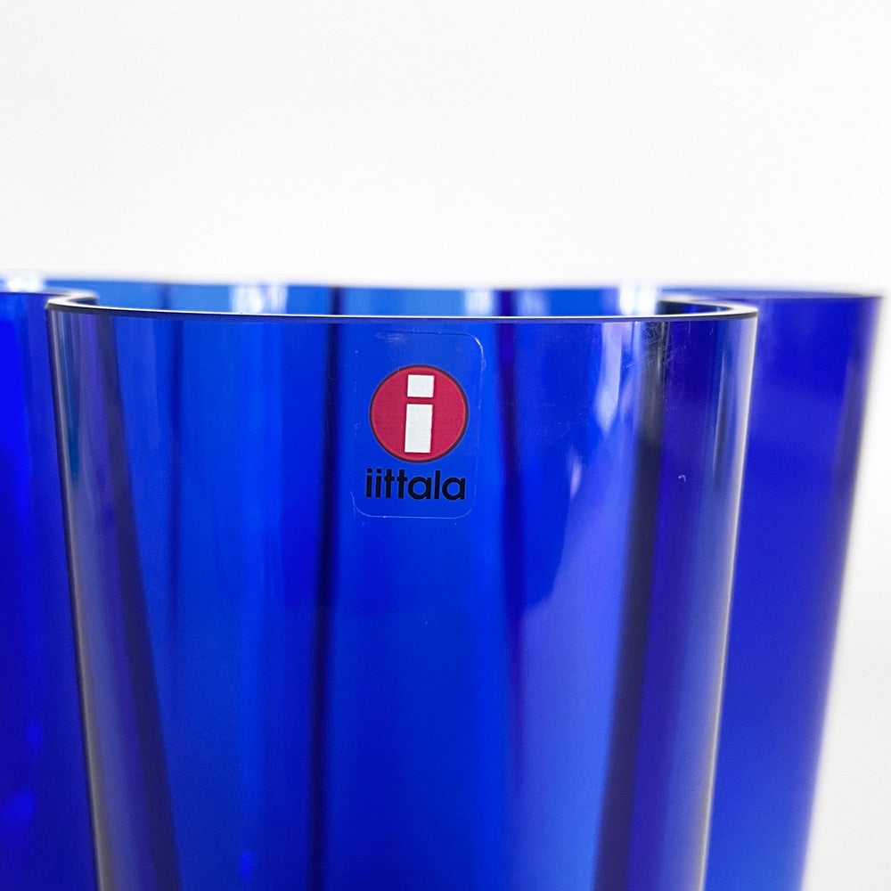 イッタラ iittala アルヴァ・アアルト コレクション Alvar Aalto Collection ベース 120mm コバルトブルー フラワーべース 花瓶 フィンランド 北欧雑貨 箱付 ■
