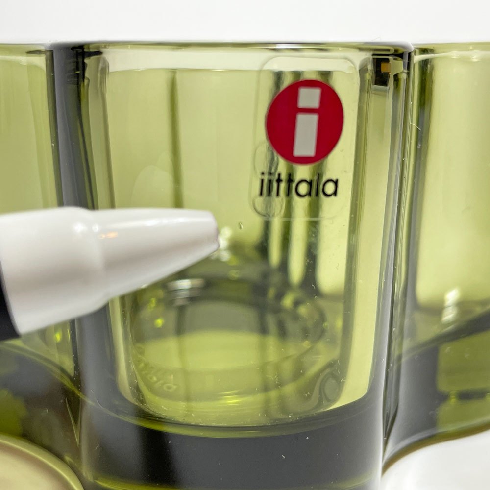 イッタラ iittala アルヴァ・アアルトコレクション Alvar Aalto Collection キャンドルホルダー 55mm モスグリーン 箱付 廃番 北欧雑貨 B ★