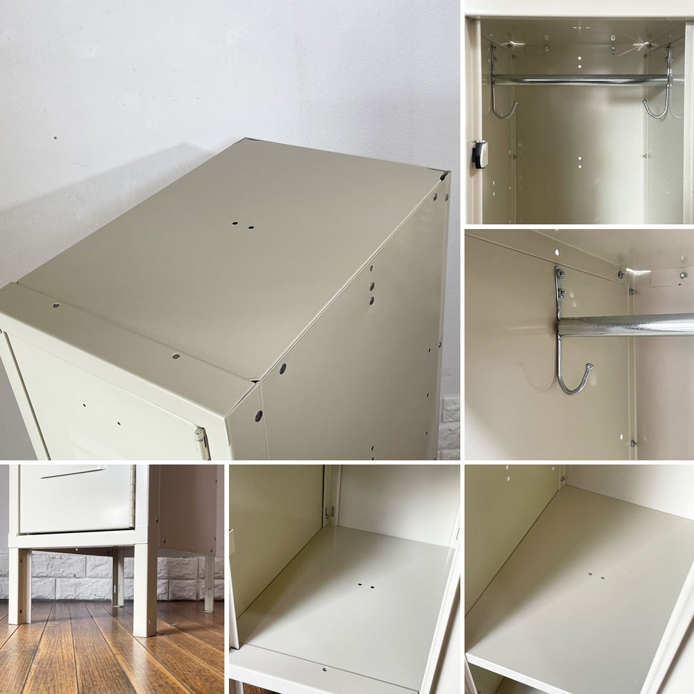 リオン LYON スチール ロッカー RECESSED HANDLE 1-TIER LOCKER シングルロッカー アイボリー インダストリアル US パシフィックファニチャーサービス取扱 ◎