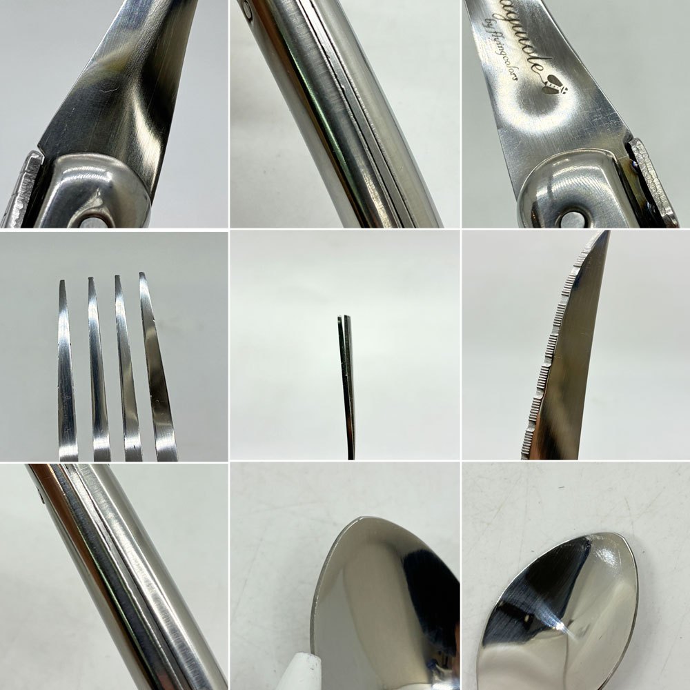 ラギオール LAGUIOLE カトラリーセット ナイフ & フォーク & スプーン ＆ ティースプーン 16点 セット ステンレス製 モダンデザイン ●