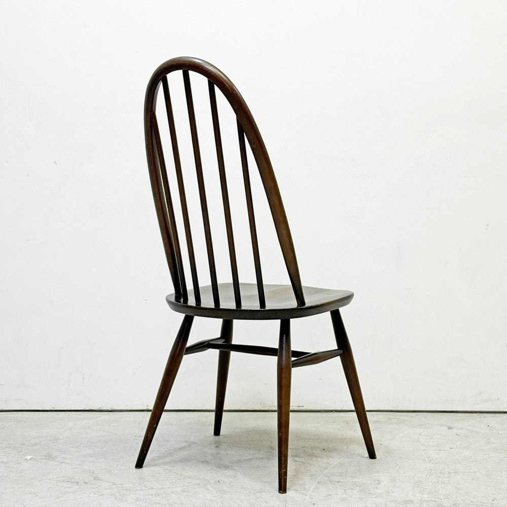 アーコール Ercol クエーカーチェア ダイニングチェア ハイバック オールドコロニアル ブラウン エルム材 × ビーチ材 UKビンテージ 英国家具 A ●
